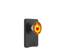 Flame burning heart in the flame PopSockets PopWallet for MagSafe