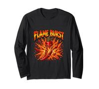 Flame Burst Spicy Pepper Explosion Graphic Long Sleeve T-Shirt