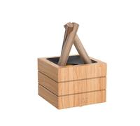 Flame Campfire Humidifier USB Aroma Diffuser 7-Color Touch | Flame campfire humidifier with 7-color glow, touch control, USB powered(Wood grain color)