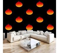 Flame Circle Wall Mural 3D Effect Cartoon Polka Dots Non-Woven Self-Adhesive Wallpaper Living Room Bedroom Home Decor TV Background Large Art Wall Painting 430x300 cm