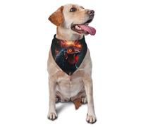 Flame Cock Printed Graphic Pet Triangle Scarf For Dogs & Cats, Adjustable Cute Pet Bandana For & Photo Shoots