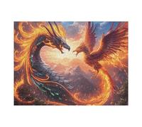 Flame Colorful Phoenix 500 Piece Jigsaw Puzzle for Adults Magical Cosmic Creatures Nursery Wall Art Calming Decor Precision Cut for New Parents 500 PCS