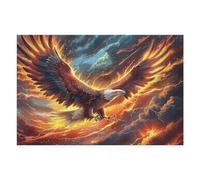Flame Colorful Phoenix Bald Eagle 1000 Piece Jigsaw Puzzle for All Ages Jigsaw Parent Child Quality Time Vibrant Puzzle Ideal Festival Gift Stylish Home Decor 1000 PCS