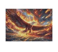 Flame Colorful Phoenix Bald Eagle 300 Piece Jigsaw Puzzle for Adults Teens Doll Animal Pet Entryway Decor Welcome Art Colourful Design Great Gift for Newlyweds 300 PCS