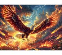Flame Colorful Phoenix Bald Eagle 500 Piece Premium Jigsaw Puzzle Fantastic Beasts Adult Jigsaws Brain Training Hobby Home Decor Winter Gift Unique Shaped Recycled Material 500 PCS