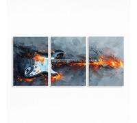 Flame Diamond Art Kits Adults Beginner 20 x 30Inch 3 Pack, Guitar Diamond Painting, 5D DIY Full Drill Paint by Numbers, Wall Art Gems Paintings for Bedroom Office Room Decor Gifts for Women PZSH-0729