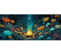 Flame Diamond Painting Kits for Adults, Pattern Forest Diamond Art 5D DIY Full Round Drill Gem Crystal Art Kits Crafts for Adults for Home Room Decor, Bedroom Decor, Gifts 20x40inch -yym2603F4