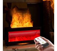 Flame Diffuser, 3D Flame Essential Oil Diffuser, 220ml Fireplace Flame Light Humidifier with Remote Control, Timer, Waterless Auto-Off, Super Quiet Night Light, Aroma Diffuser for Home,Office, Bedroom
