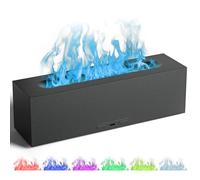 Flame Diffuser for Essential Oils - 200ml Ultrasonic Aroma Diffusers with 7 Color Flame Light Aromatherapy Diffuser & Cool Mist Humidifier for Home, Office, Bedroom (Grey)
