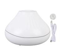 Flame Diffuser Humidifier 7 Color Flame Essential Oil Diffuser Humidifier with Crystal Ball Ambient Light for Home Office Studio ABS PP 160ml Water Tank (White)
