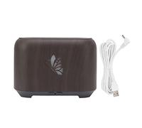 Flame Diffuser Humidifier Wood Grain 150ml Essential Oil Diffuser with 7 Color Lights Silent Operation for Bedroom Office Spa Yoga (Dark Color)