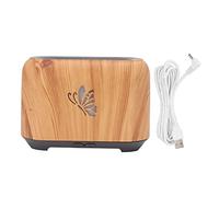 Flame Diffuser Humidifier Wood Grain 150ml Essential Oil Diffuser with 7 Color Lights Silent Operation for Bedroom Office Spa Yoga (Light Color)