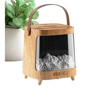 Flame Diffuser, Light Fireplace Humidifier, 5.87x5.2x5.2-Inch Aromatherapy Machine for Quiet Air, 200ml, Portable Remote Control, Living Room, Desktop, Counter, Black