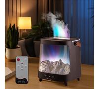 Flame Diffuser with Remote, Snow Mountain Scenery Aromatherapy Essential Oil Diffusers with Northern Lights, 200ml Aroma Diffuser Mist Humidifier with Auto Shut-Off and Timer for Home Office