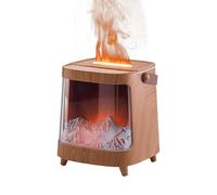 Flame Diffuser with Remote, Snow Mountain Scenery Aromatherapy Essential Oil Diffusers with Northern Lights, 200ml Aroma Diffuser Mist Humidifier with Auto Shut-Off and Timer for Home Office