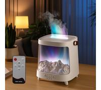 Flame Diffuser with Remote, Snow Mountain Scenery Aromatherapy Essential Oil Diffusers with Northern Lights, 200ml Aroma Diffuser Mist Humidifier with Auto Shut-Off and Timer for Home Office