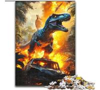 Flame Dinosaur Adult Jigsaws 1000 Piece, Challenging Game And Family Play Educational Game for Birthday, Chrismas (26x38cm)