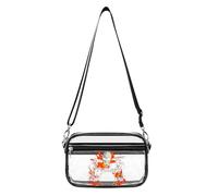 Flame Drummer Skull Women's Clear Crossbody Bag Fashion Purses Small Shoulder Handbags, Stadium Approved