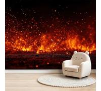 Flame Dynamic Motion Photo Mural - 400 x 280 cm Non-Woven Premium Fleece Wall Mural - High Definition Art Print Teen Bedroom Game Room Decoration Environmental Friendly Photo Wallpaper