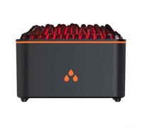 Flame Effect Aroma Diffuser Humidifier Quiet USB(Black)