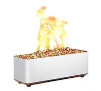 Flame Effect Aroma Diffuser Portable with Cool Mist Humidifier and Safety Auto Shut Off, Perfect for Creating Cozy Environments (White-C)