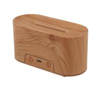 Flame Effect Diffuser Humidifier with 160ml Water Tank Auto Shut Off Seven Adjustable Lights for Ambient Therapy (Wood grain)
