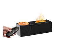 Flame Essential Oil Diffuser with Ocean Wave Projection, 150ml Aroma Diffuser with 2/4/6H Timer, 7 Colors Light and Remote Control, Humidifier for Home, Office, Bedroom (Black)