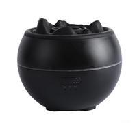 Flame Essential Oil Diffusers, 360ml Cool Mist Humidifier with 7 Colours Light, Aroma Diffuser with Simulated Flame for Home Office(Black with cracks)