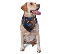 Flame-Eyed Fox Printed Graphic Pet Triangle Scarf For Dogs & Cats, Adjustable Cute Pet Bandana For & Photo Shoots