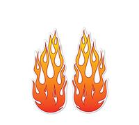 Flame Fire Decal Stickers, Red and Orange, 24cm x 10cm, Pack of 2, for Cars and Vans