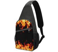 Flame Fire Floral Bird Tropical Paradise Hawaii Large Capacity Portable Chest Bag, Single Shoulder Chest Bag
