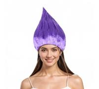 Flame Fire Wig Unisex Funny Red Orange Flame Shaped Hair Wigs for Halloween Cosplay Costume Party Carnival (Purple)