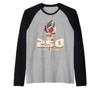 Flame & Flag s 250 Years 1776-2026 s 250th Birthday Raglan Baseball Tee