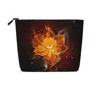 Flame Flower Patterned Single Layer Cosmetic Bag, Travel Toiletry Bag, Suitable for Business Trips and Daily use.