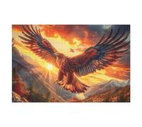 Flame Flying Bald Eagle 1000 Piece Jigsaw Puzzle for Adults Magical Cosmic Creatures Jigsaw Cozy Night In Activity Colourful Challenge Great Gift for Puzzle Lovers Stress Reliever 1000 PCS