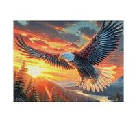 Flame Flying Bald Eagle 500 Piece Jigsaw Puzzle for Adults Magical Cosmic Creatures Winter Evening Activity Cozy Relaxation Detailed Artwork Ideal Housewarming Gift 500 PCS