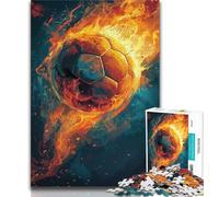 Flame Football 1000 Pieces Jigsaw Puzzles for Adults And Teens,Help The Brain Exercise Addictive Toys to Cultivate Patience Great Gift 38x26cm