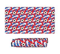 Flame Football Blue and White Stripes Mouse Pad Extra Large Rubber Mousepads for Office Gaming Home 15.8 x 29.5 Inch