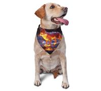 Flame Fox Printed Graphic Pet Triangle Scarf For Dogs & Cats, Adjustable Cute Pet Bandana For & Photo Shoots