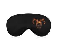 Flame Goat Skull Comfortable Sleep Eye Mask Soft Covers for Sleeping with Adjustable Strap