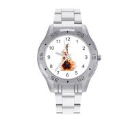Flame Guitar Burning Quartz Wrist Watch Stainless Steel Watches for Men Women Easy to Read