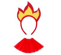 Flame Headband Tulle Skirt For Women Roleplay, Flame Headpiece Crown Headwear Felt Accessories For Event Stage Performances Halloween Celebration Party Costume Cosplay Party Photo Props