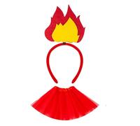 Flame Headband Tulle Skirt For Women Roleplay, Flame Headpiece Crown Headwear Felt Accessories For Event Stage Performances Halloween Celebration Party Costume Cosplay Party Photo Props