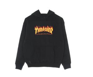 Flame Hood Sweatshirt Black/Yellow - male - Thrasher - Kids Sweatshirts - Black - M - Kids M