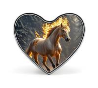 Flame Horse Brooch Elegant And Graceful Heart Lapel Pin Love Printed Cute Badge Unisex Fashion Broochs for Bag Jacket Clothes Accessories Love form Style