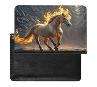 Flame Horse Passport Holder Passport Cover Protector Essentials with Credit Card Slots for Women Men