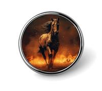 Flame Horse Round Badge Pin Funny 1 Inch Button Brooch Lapel Pins Fashion Hat Shirt Pin Tie Tack Pinback Buttons Badge Party Supplies Decor Badges For Clothing Coat Hat Dress For Men Women