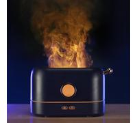 Flame Humidifier,Aroma Diffuser,Cool Mist Humidifier,Simulated Flame,Visual Water Tank,Ultrasonic Atomization,Power Outage When There Is No Water For Baby Bedroom Office,Black,1 color light