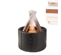Flame Humidifier - Bonfire Aroma Diffuser | Ultrasonic Mist Humidifier | LED Flame Effect Air Moisturiser for Bedroom Home Office, Quiet Aromatherapy Machine White Black