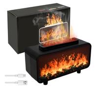 Flame Humidifier Diffuser, 200ml Cool Mist Diffuser, 7 Gradient Color Modes, Fireproof Design, water Shortage Auto Shut Off Function, Silent Design, for Bedroom Sleeping Aid, Office Humidification